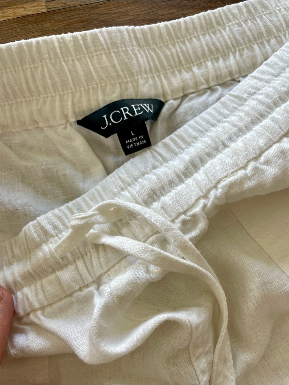 J. Crew White Linen Blend Drawstring Pants - new without tags